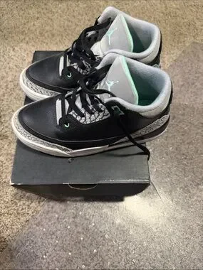 Jordan | Shoes | Jordan Kids Black Grey And Mint Retro Basketball ...